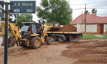 Inicio de pavimentación en calle Alberdi