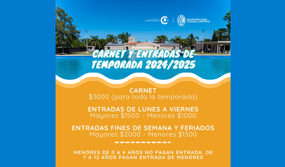 Carnet y entradas para la temporada del balneario municipal